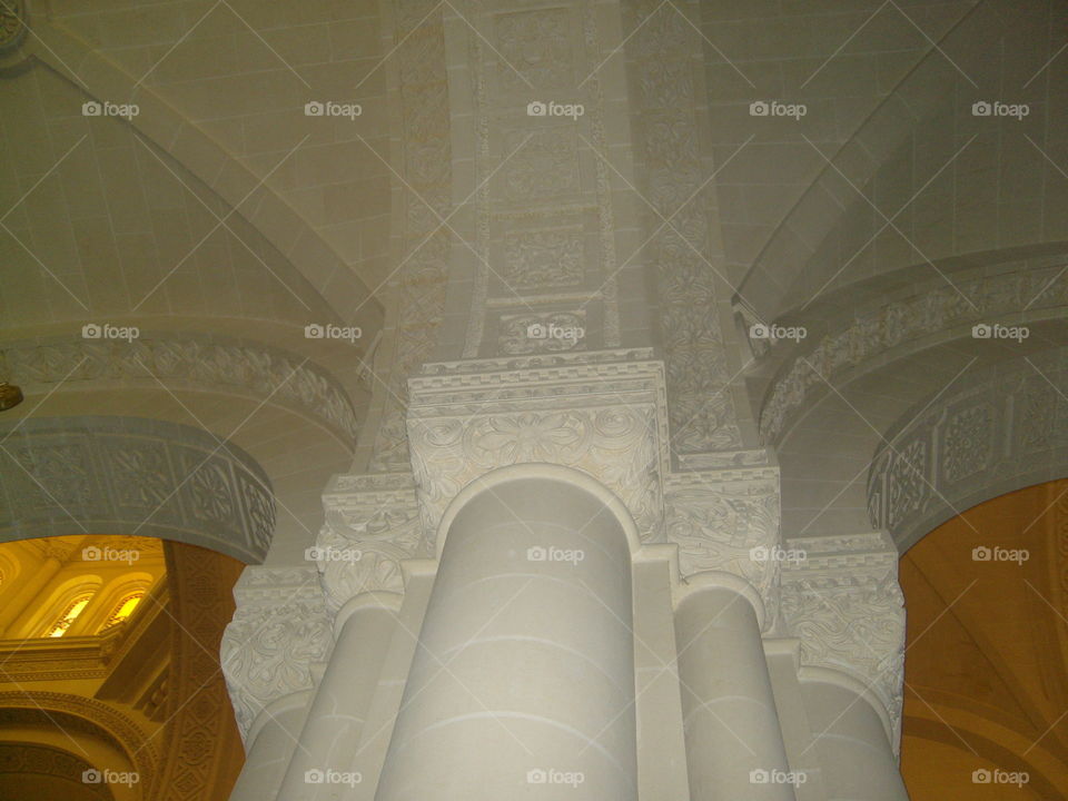 Malta Ta Pinu Sanctuary decorations on top of the pillar