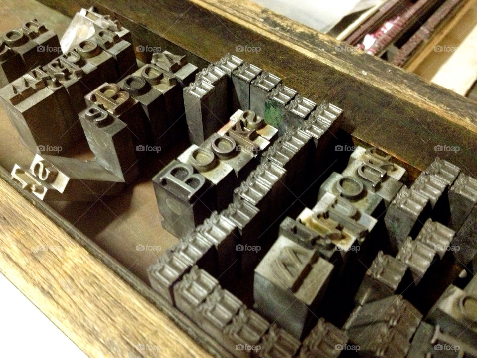 Old metal letterpress type