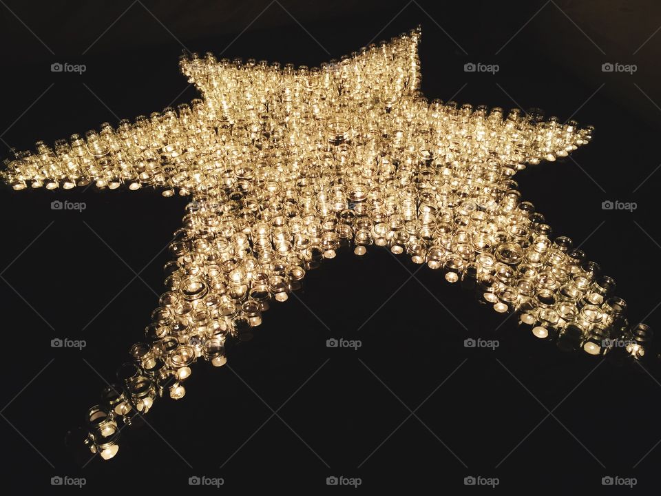 Star made of candles 