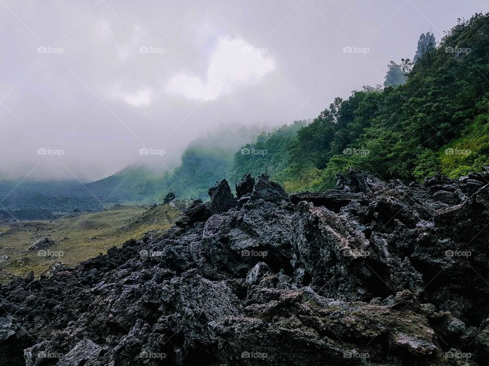 surreal landscape formed by lava
