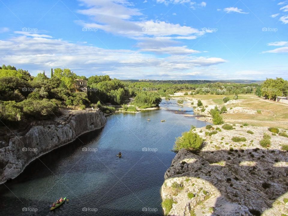 Countryside view from Pont du Gard