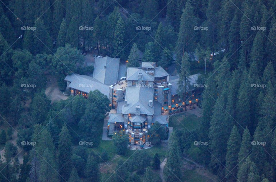 Ahwahnee hotel from glacier point 