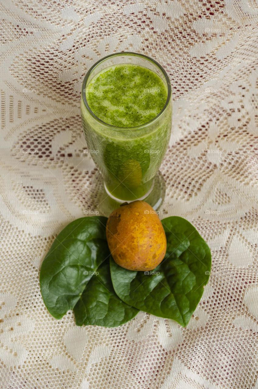 Glass Filled With Spinach Juice