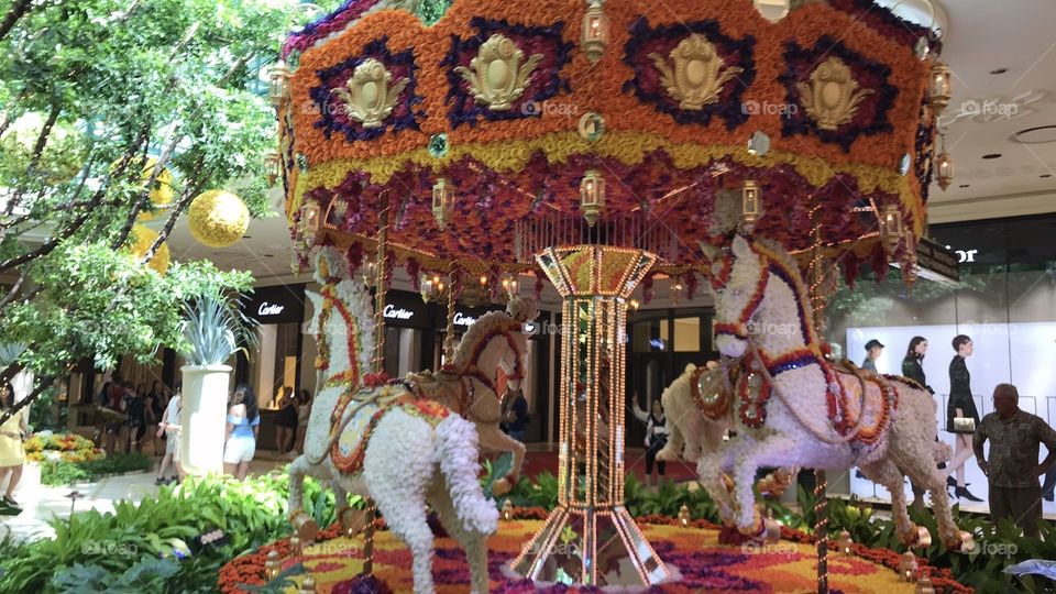 Carousel made of flowers