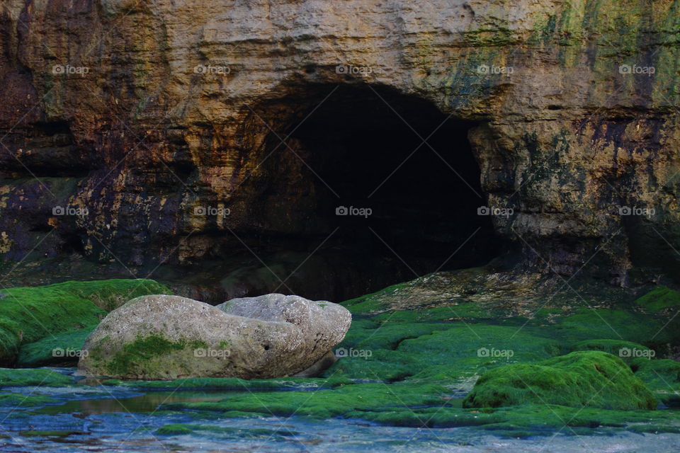 cavern eroded in The beach