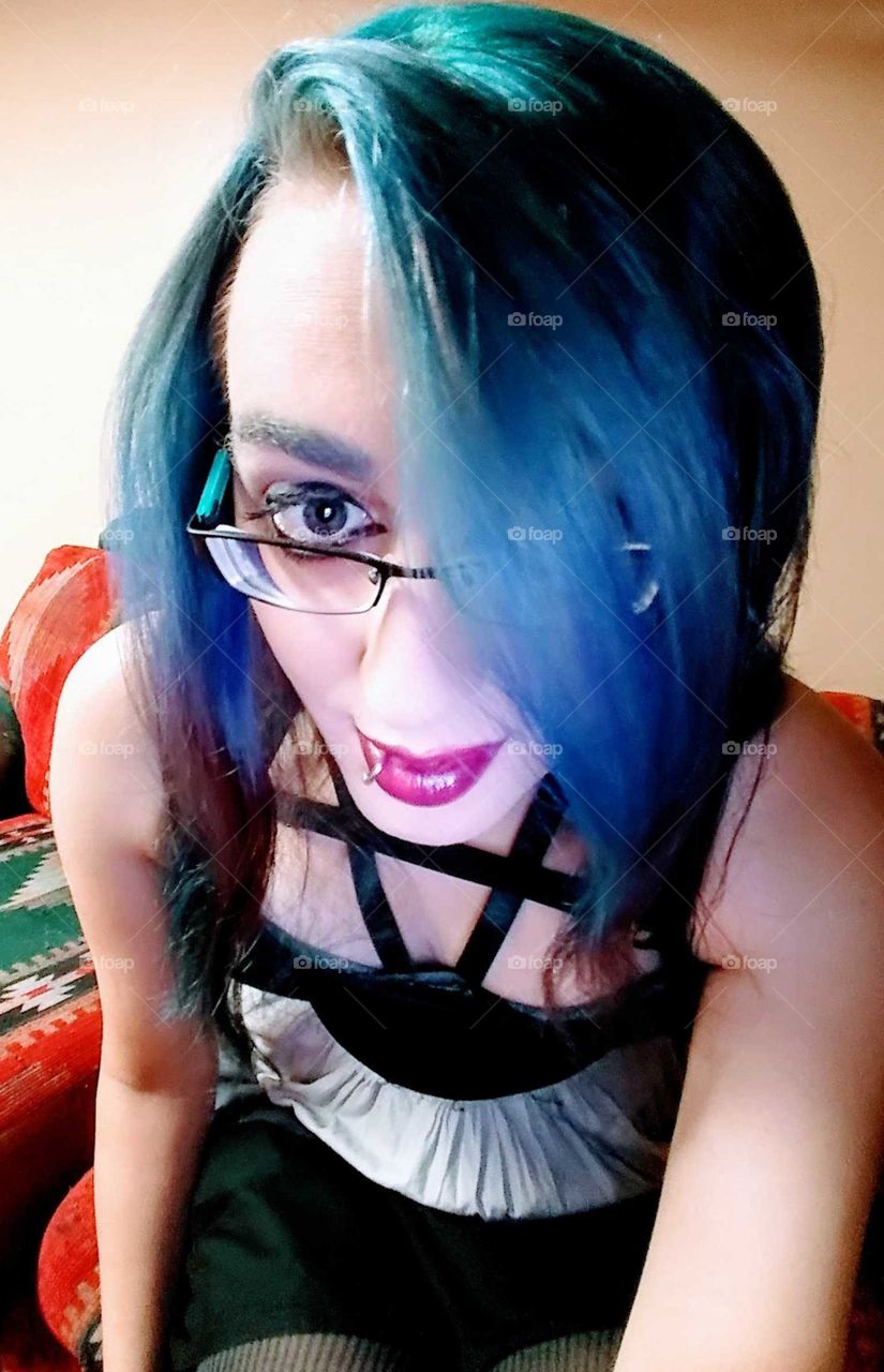 goth girl blue hair transgender