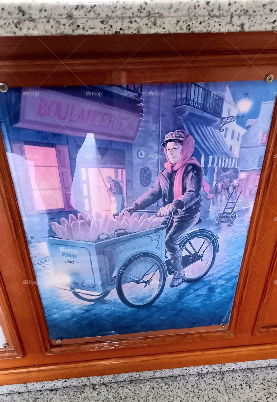 Póster panadería Vintage bicicleta