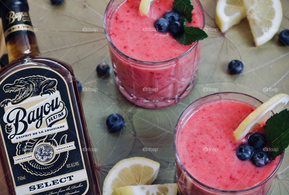 Fruit smoothies with Bayou Rum 