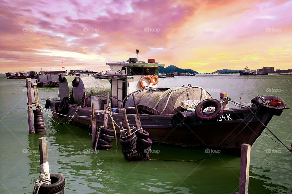 Sunset Over The Harbour