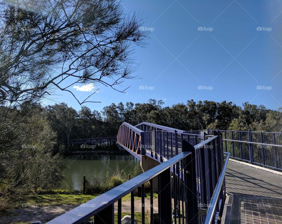 Purple walk bridge