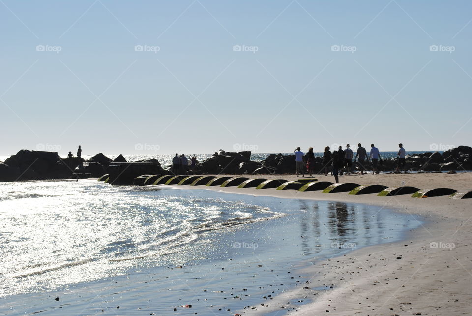 Shiny waves at the beach