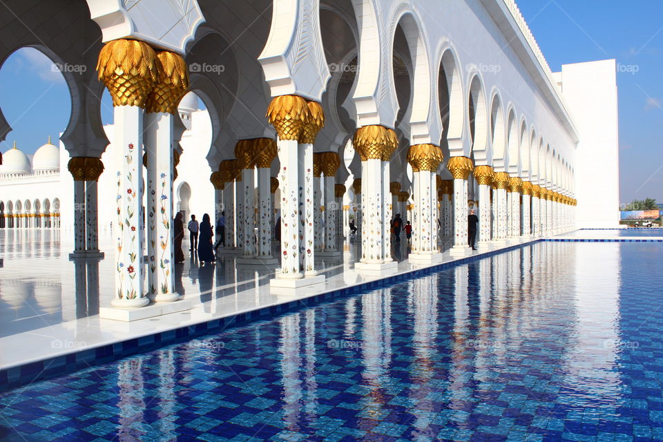 A breathtaking view of a part from Sheikh Zayed Grand Mosque Center.