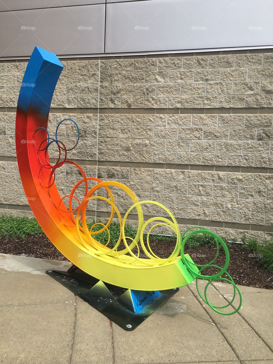 Colorful statue on street