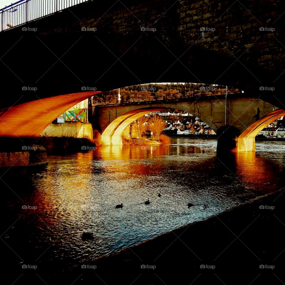 Brücke Sonnenuntergang