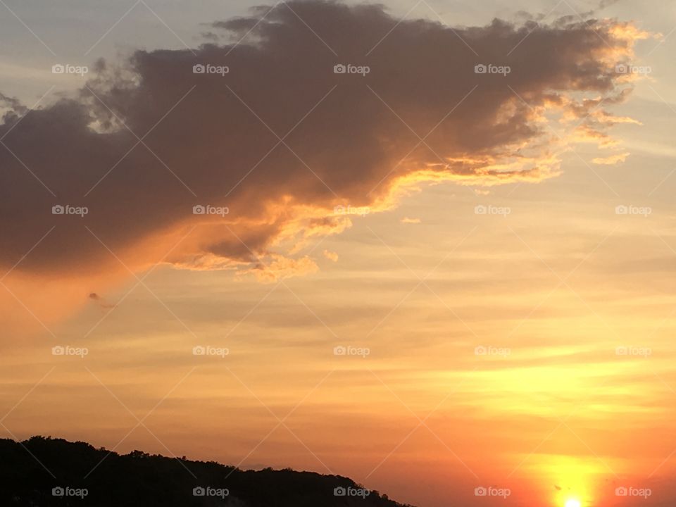 Beautiful sunset on the beach.