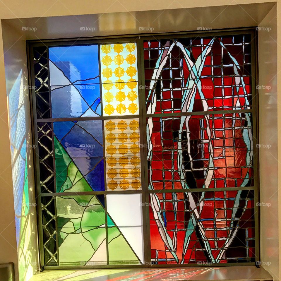 Stained glass window at the hospital 