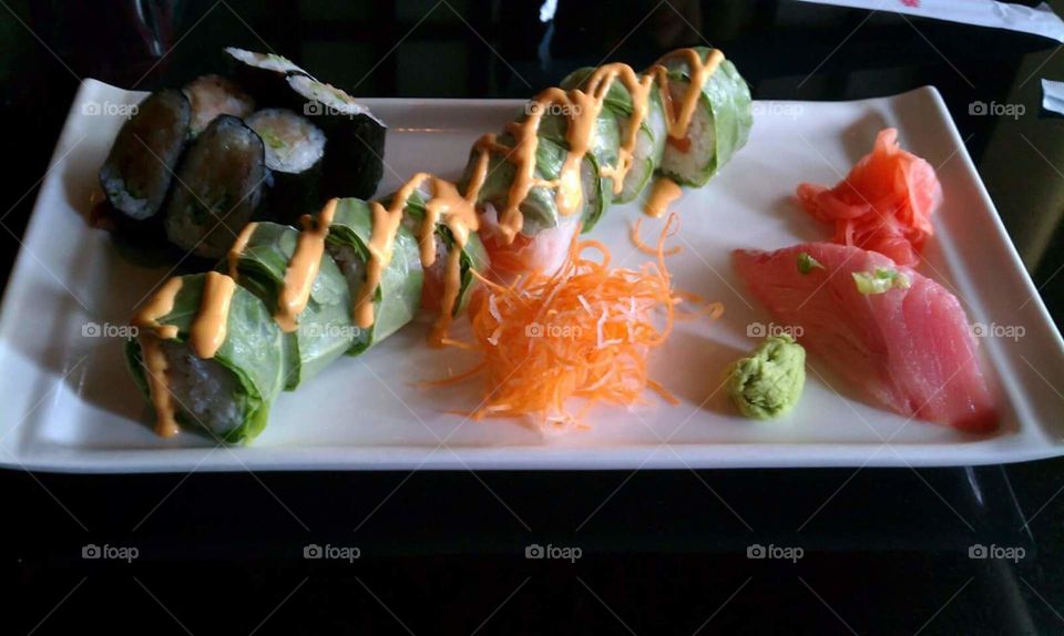 Sushi rolls Japanese cuisine