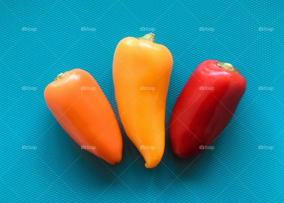 Bright and colourful sweet peppers