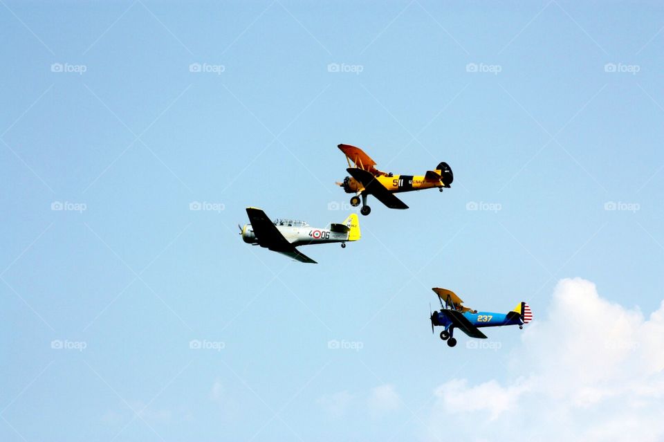 Three colorful airplanes