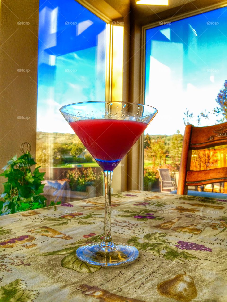 Homemade Blood Orange Martini in Napa Valley 