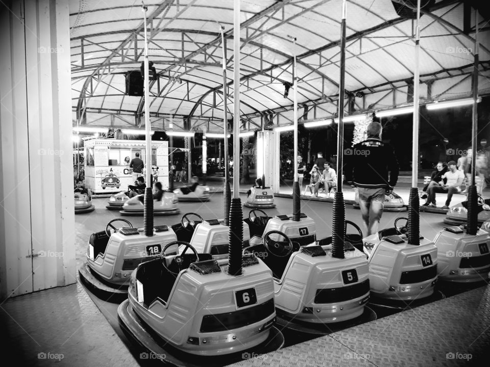 luna park in monochrome