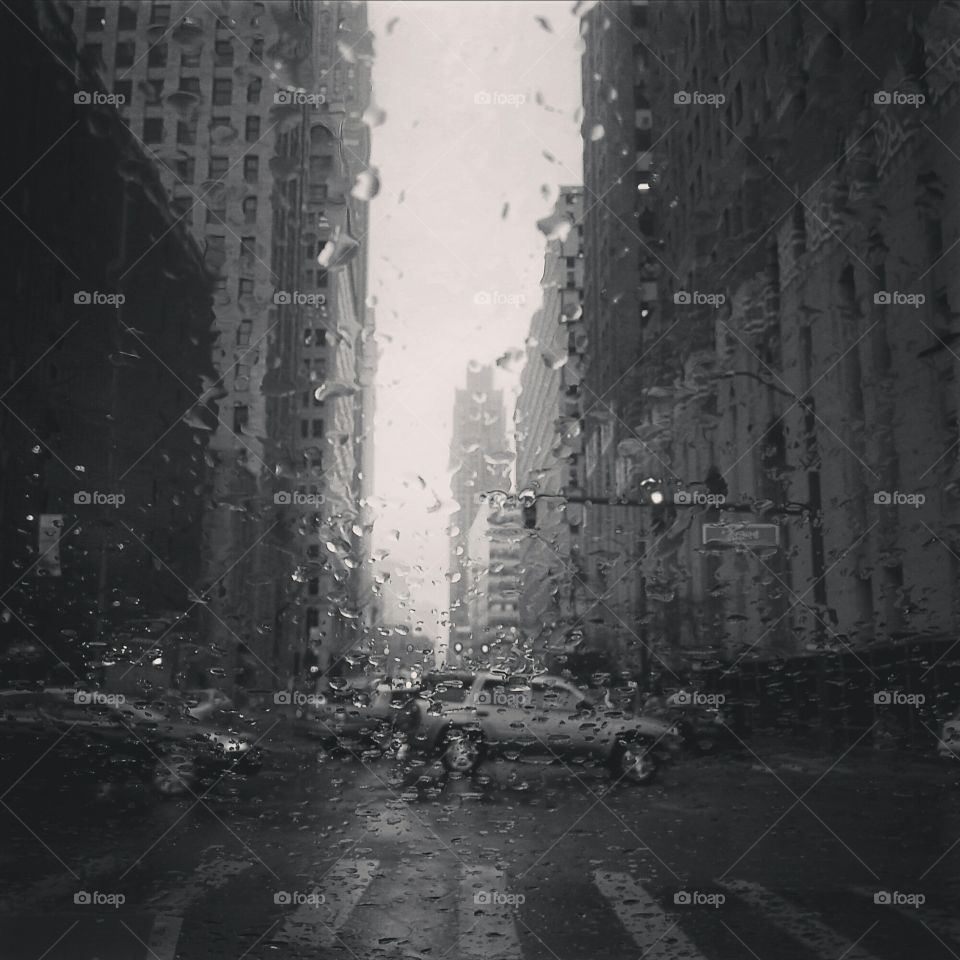 Detroit in the rain 