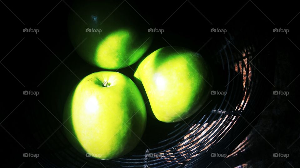 Three Green Apples