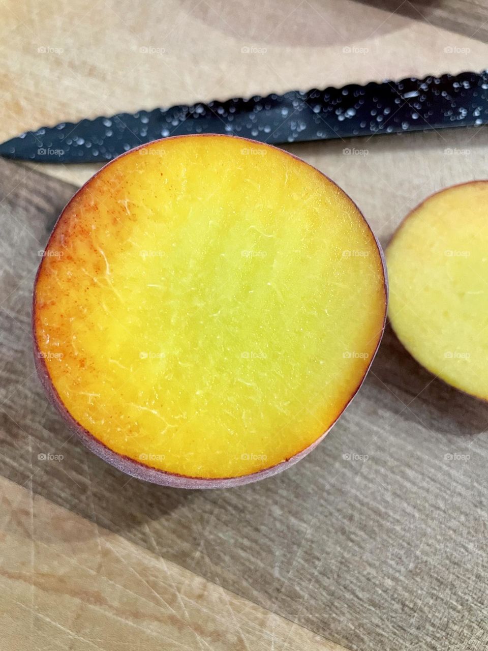 Yellow fresh peaches 