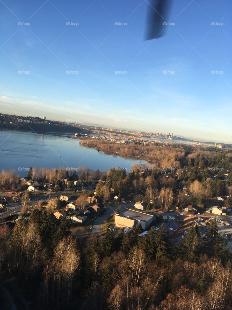  A view of Burrard Inlet via helicopter 