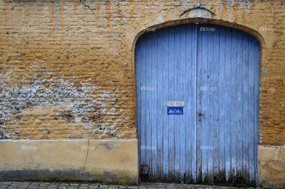 Blue Door. Photo taken in Patershol neighborhood of blue door in Ghent, Belgium.