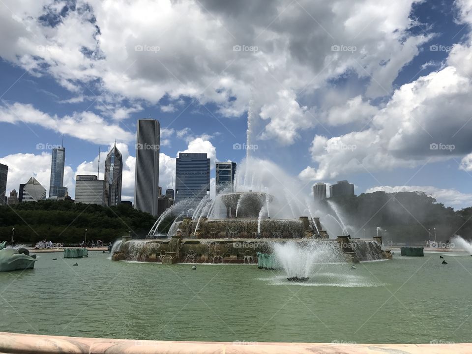 Buckingham fountain in Chicago