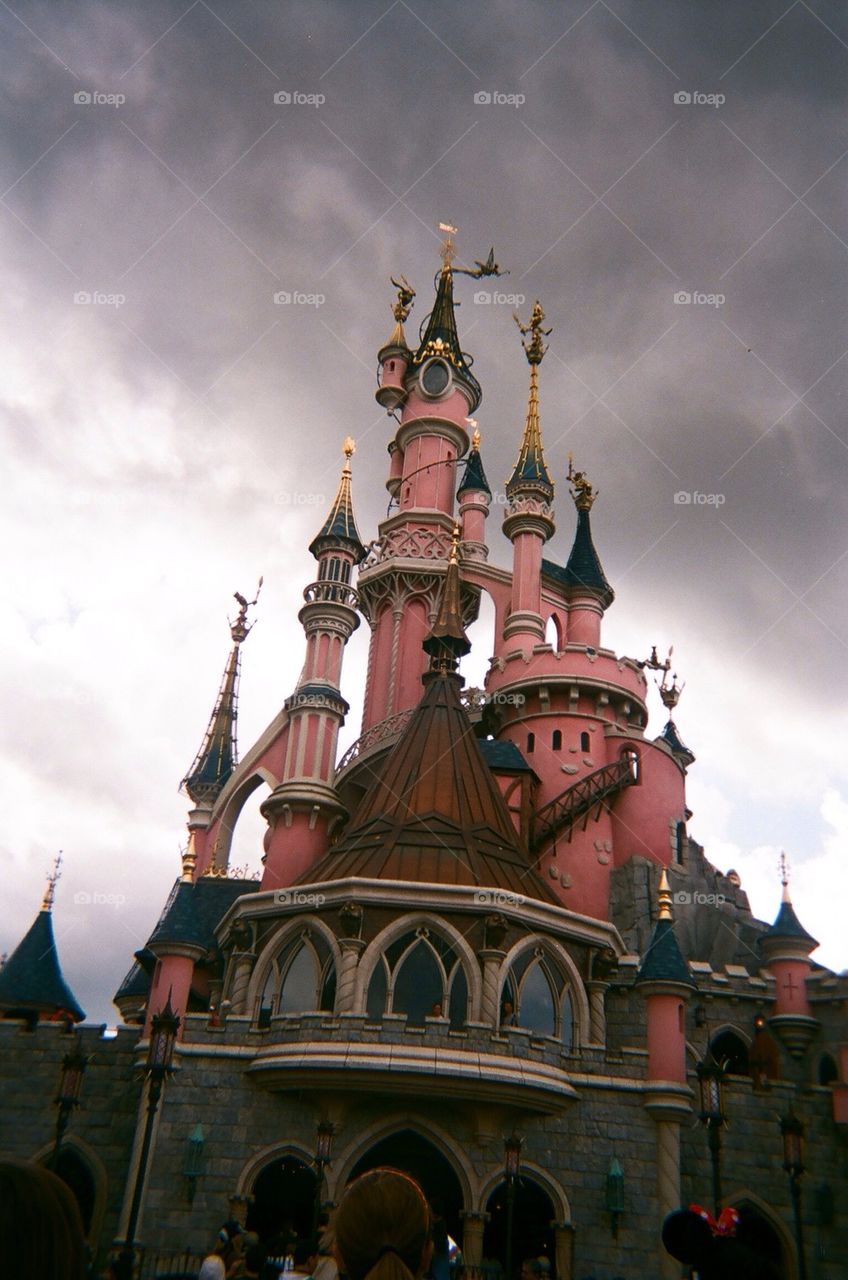 DisneyLand Paris 15years anniversary, castle against dramatic sky