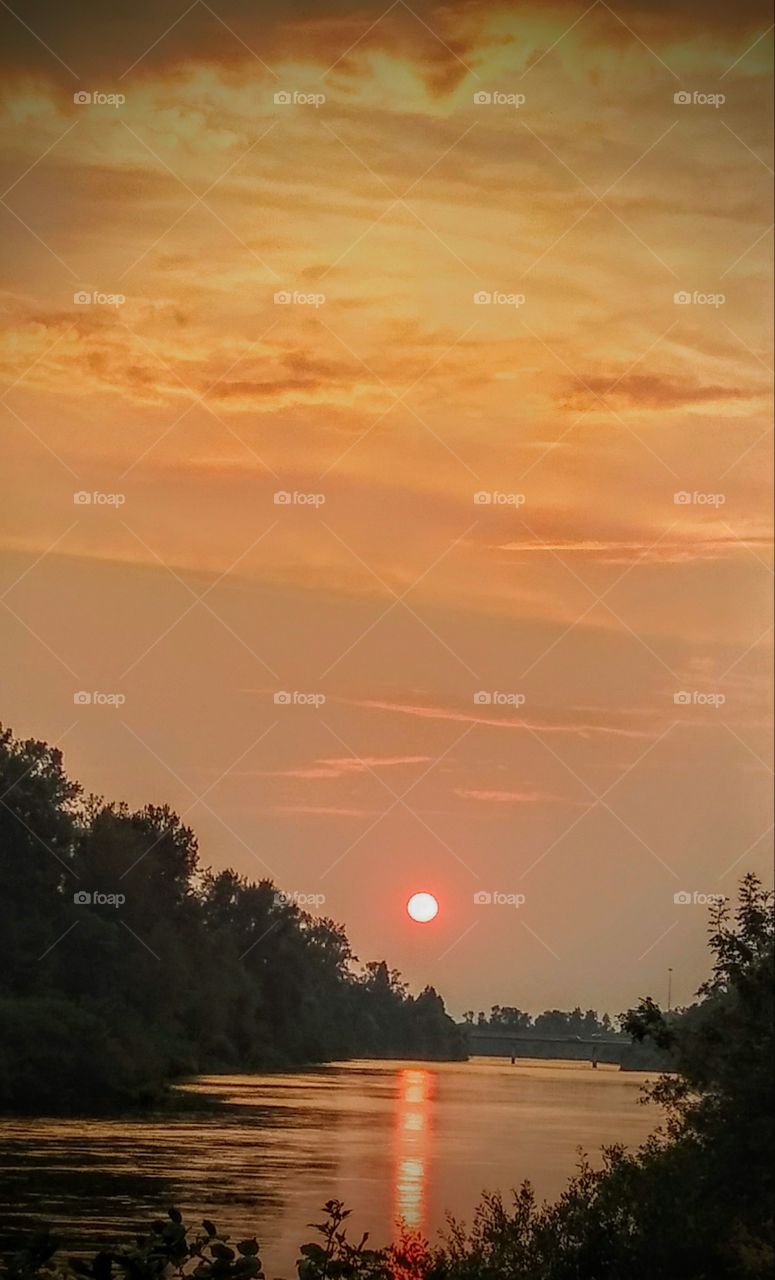 Sunset on the Willamette River Eugene