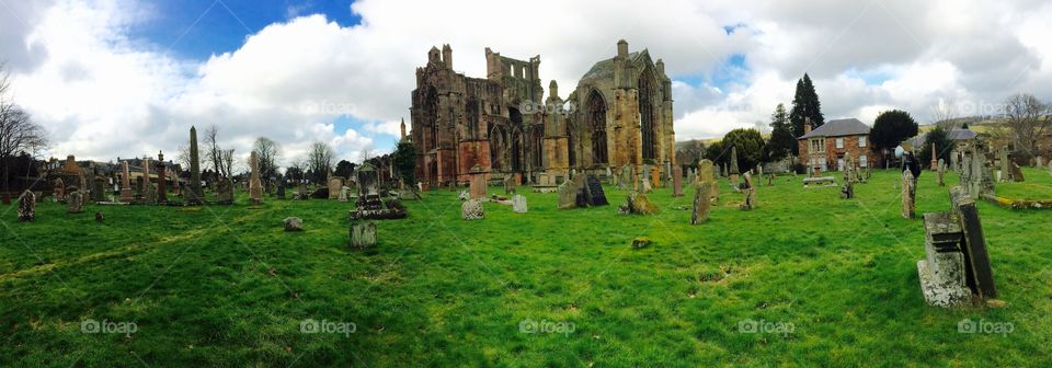 Melrose Abbey, Scotland. This was a trip to European Northern Capital. We hired a car from Edinburgh and we went to visit the most beautiful abbeys in Scotland. Wow 