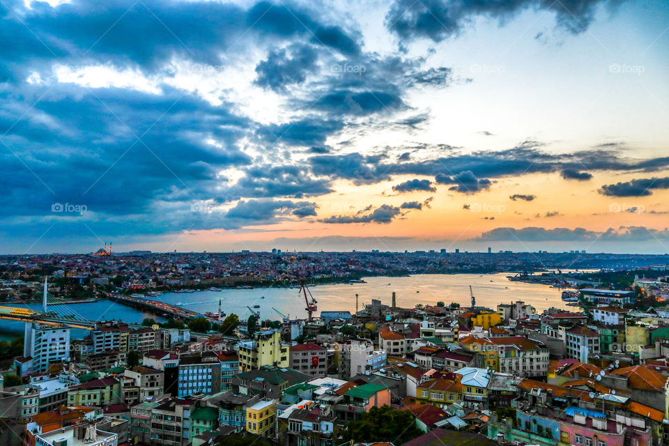 View from Galata Tower to Istanbul 