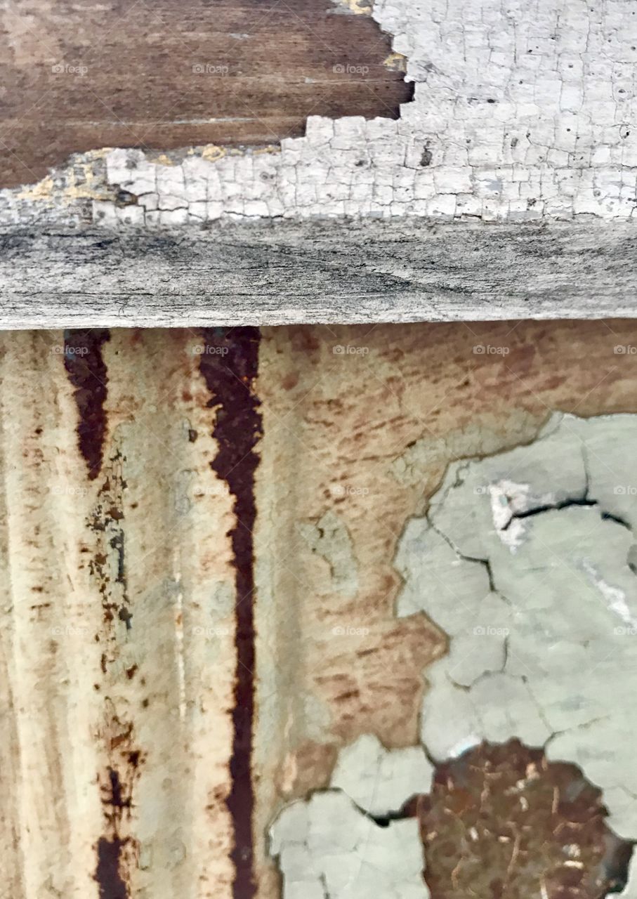 Close up distressed wood paint vintage 