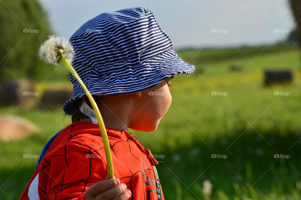 Little boy with a blower/ series