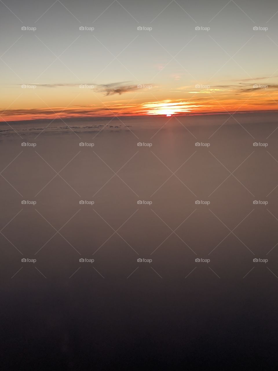 sunset from a plane