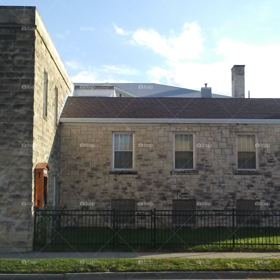 walls and windows with sky
