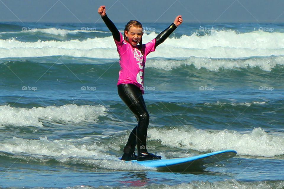 Staying in shape means surfing! We go every year for a family trip and the girls surf, we play in the waves & on the beach and enjoy being together! This is my youngest doing her victory cheer for getting up on her board!πββοΈ