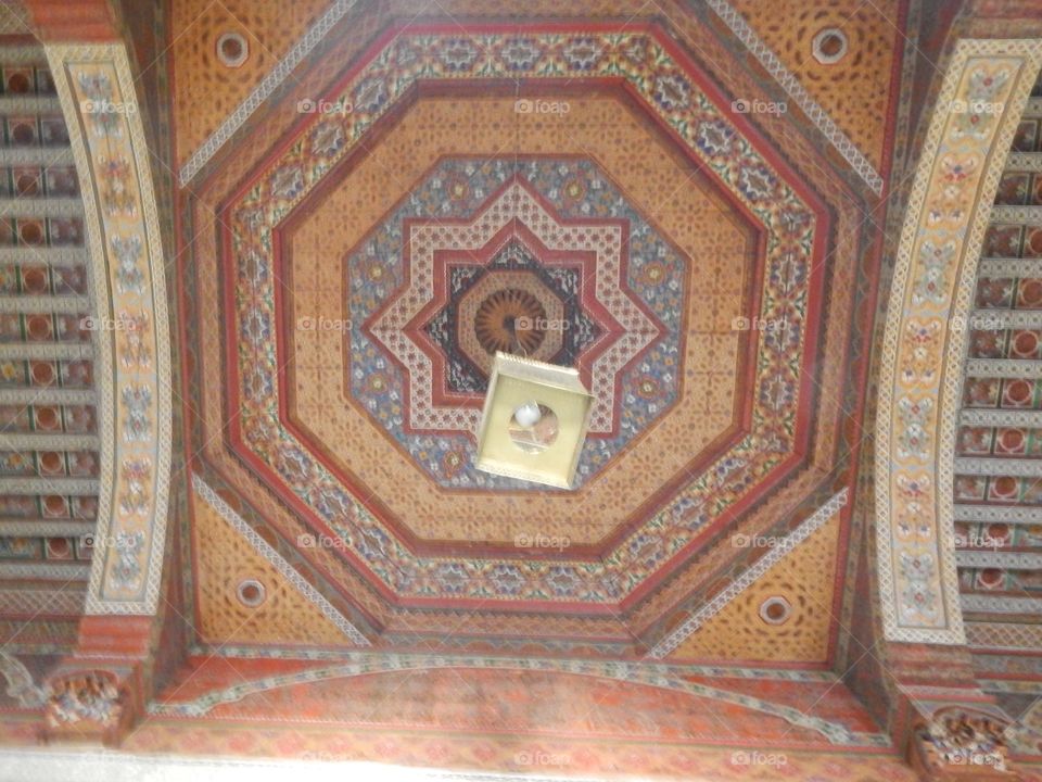 The ceiling of a mosque in Morocco 