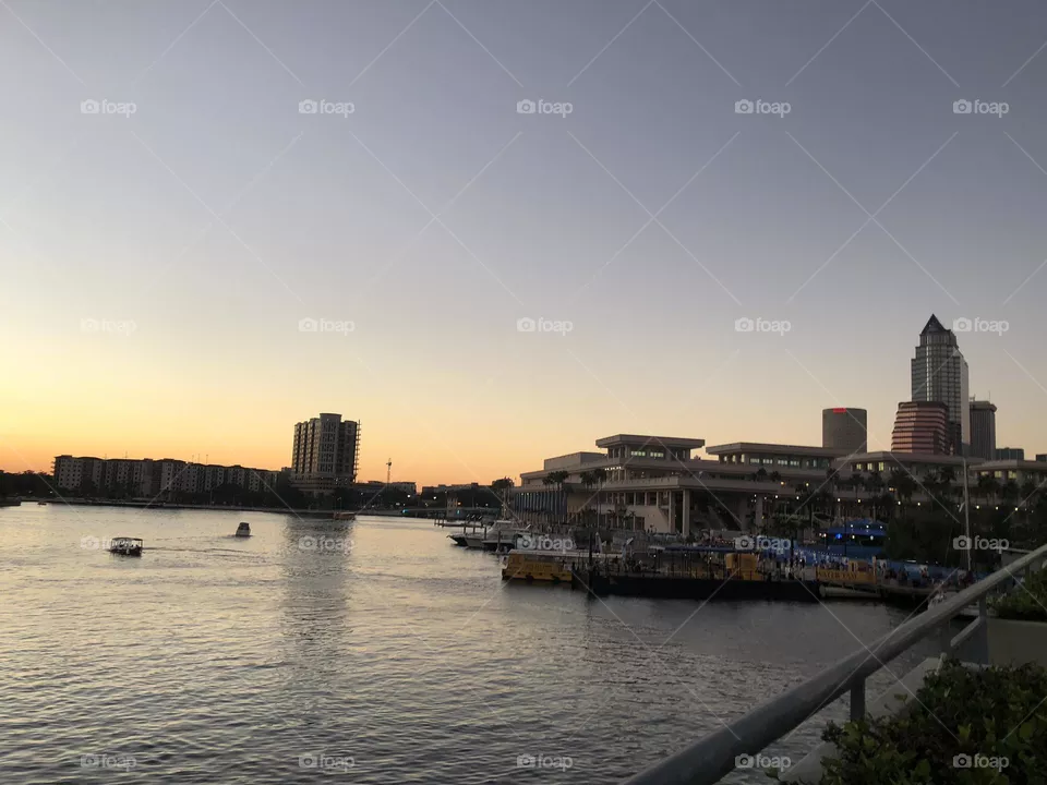 Tampa Riverwalk Sunset