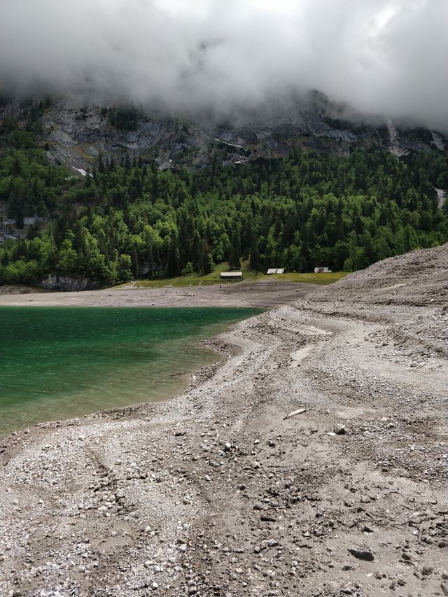 Austria, gosau, Lake, water, Mountains, hiking, clouds