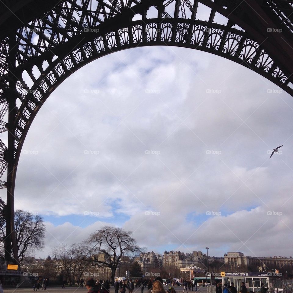 Under the eiffel tower