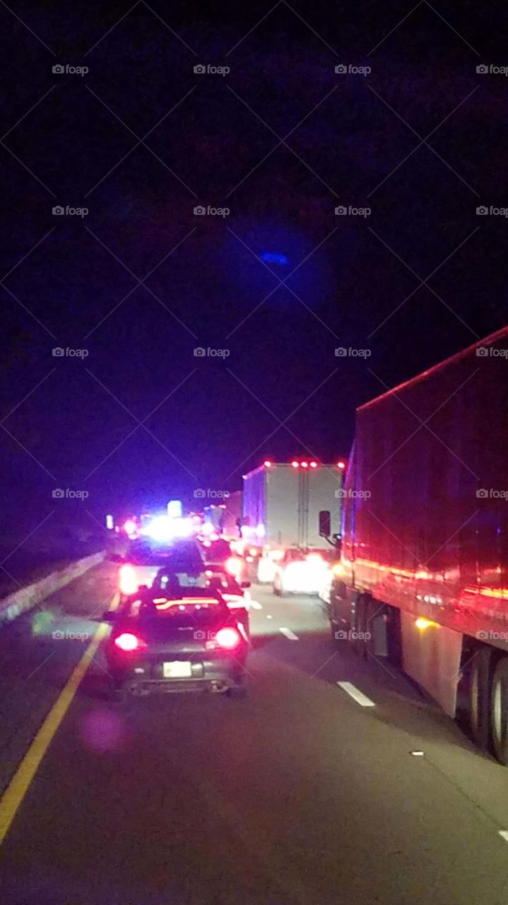 there was a crash. And the traffic jam.