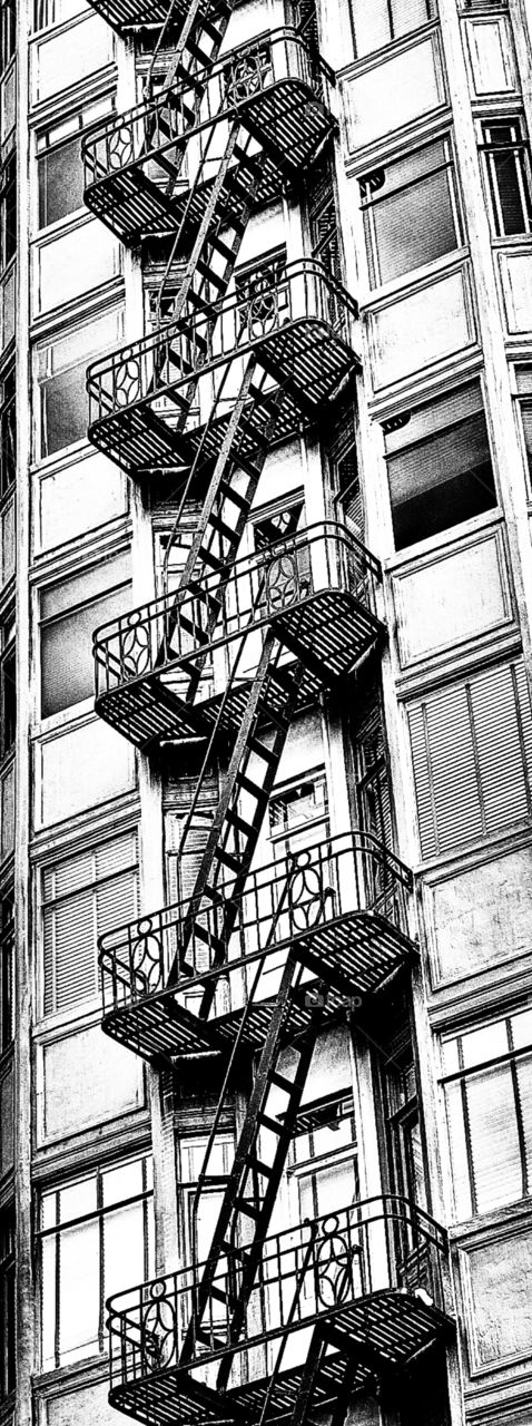 Monochrome, Step, No Person, Architecture, Ladder