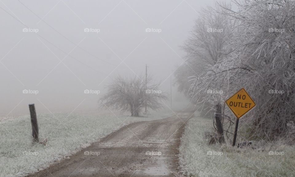 Snowy road to nowhere