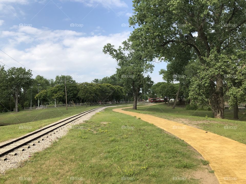 Yellow brick road in Watson park