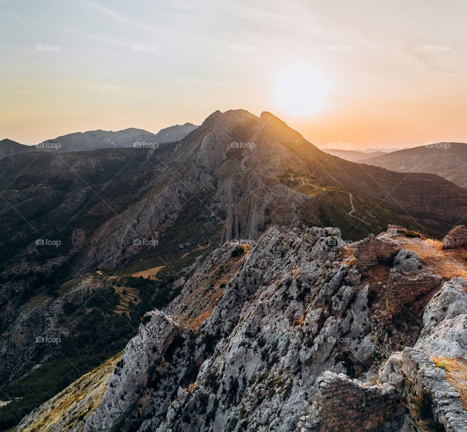 Flying above mountains 