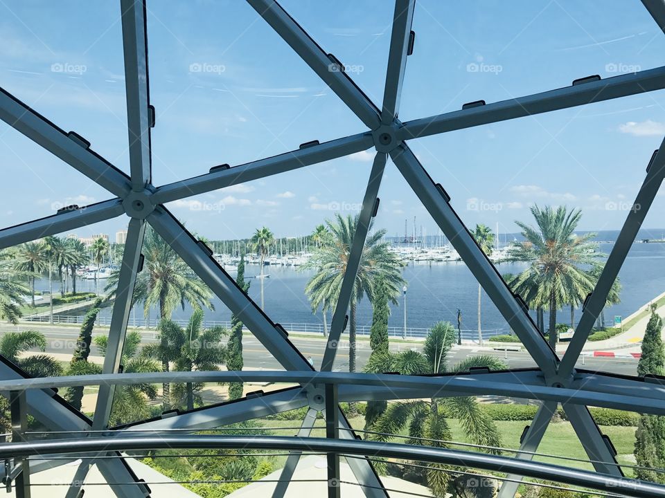 View from inside the Salvador Dali Museum in St. Petersburg, FL 2017